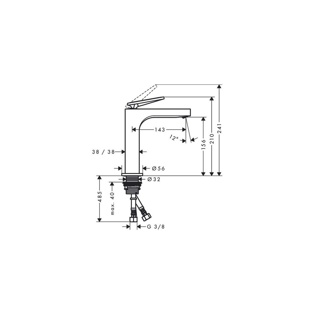 Hansgrohe AXOR Citterio Einhebel-Waschtischmischer 160mm, 5l/min, Hebelgriff, Ablau... HANSGROHE-39081950 4059625374436 (Abb. 2)