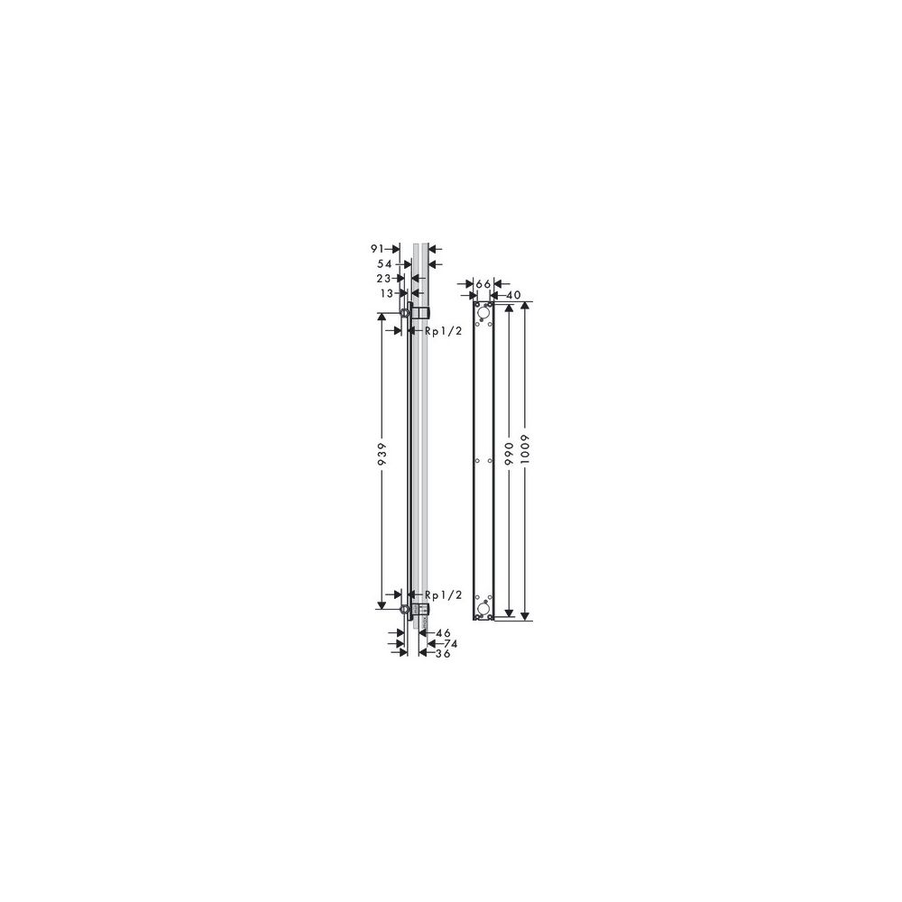 Hansgrohe AXOR One Grundkörper für Showerpipe Duschsystem FixFit, G 1/2", 46-74mm... HANSGROHE-48798180 4059625329368 (Abb. 2)