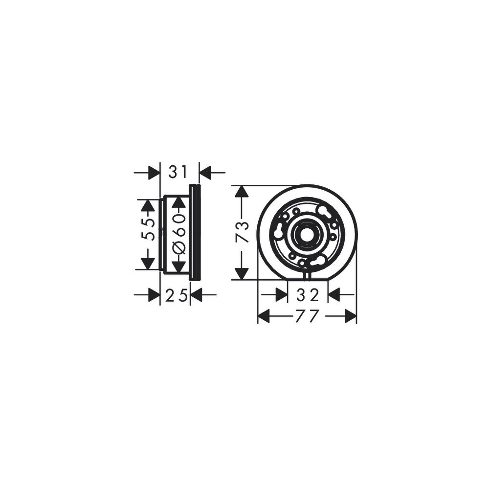 Hansgrohe AXOR One Verlängerung 25mm für Grundkörper Waschtischmischer Unterputz, ,... HANSGROHE-13609000 4059625329832 (Abb. 2)