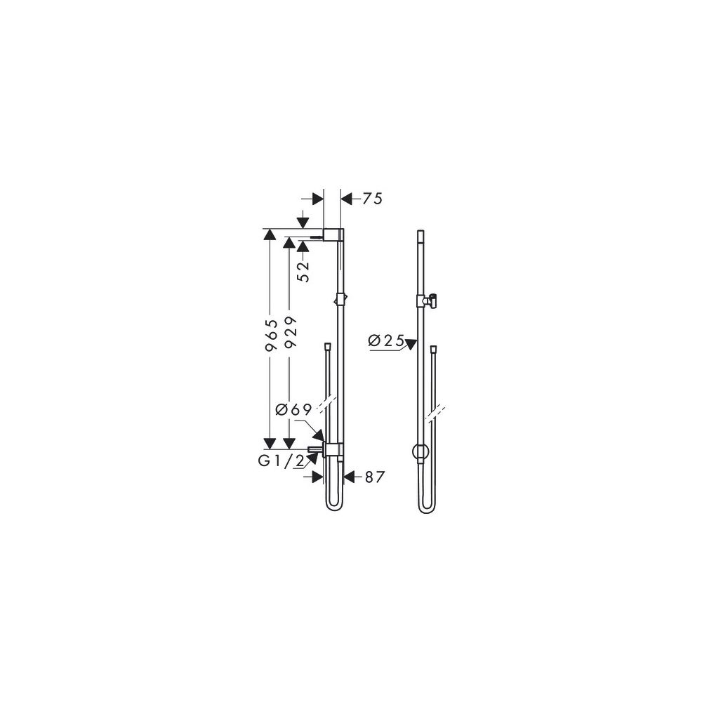 Hansgrohe AXOR One Brausestange 90cm, Wandanschluss, Brauseschlauch 160cm, Polished... HANSGROHE-48792990 4059625370452 (Abb. 2)