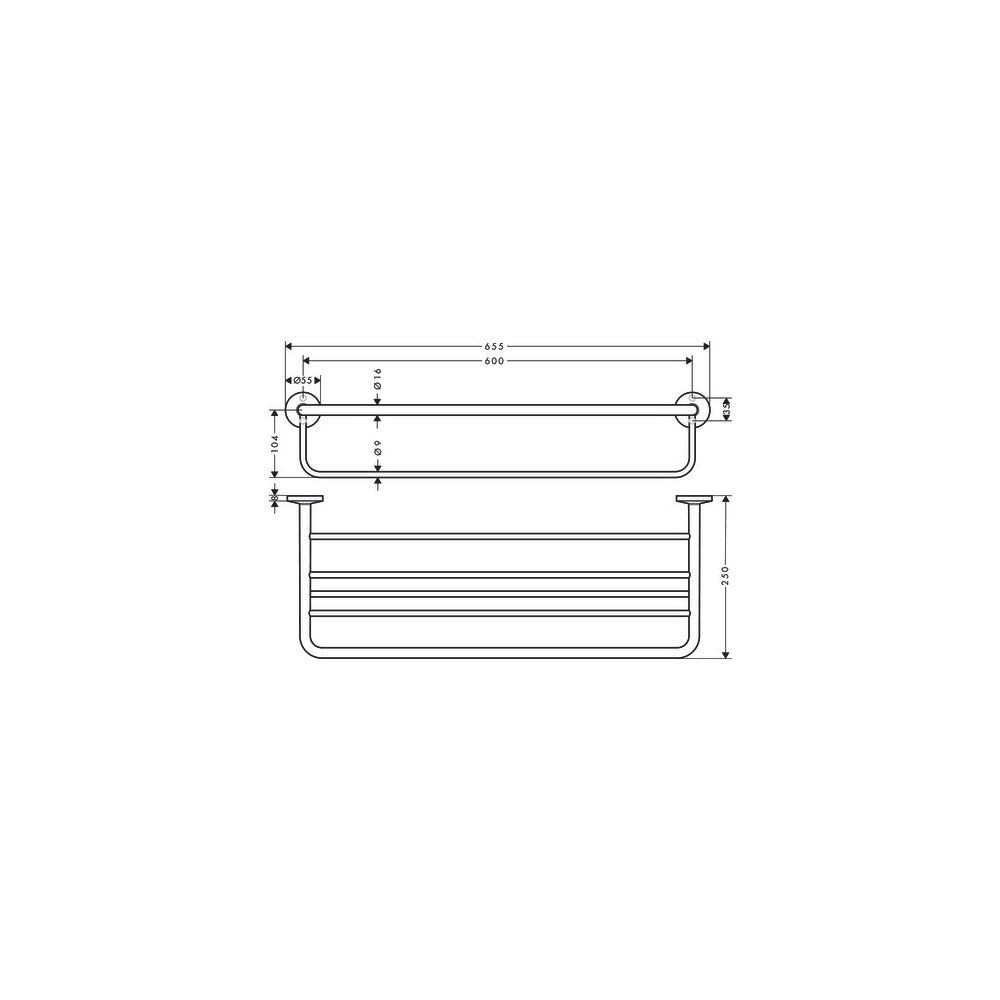 Hansgrohe AXOR Universal Circular Handtuchablage, Handtuchhalter, 655mm, Metall, Ma... HANSGROHE-42843700 4059625367605 (Abb. 2)