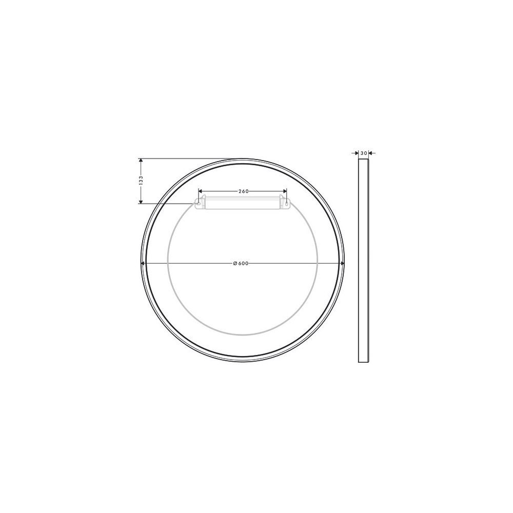 Hansgrohe AXOR Universal Circular Wandspiegel, 600x600x30mm, Mattschwarz... HANSGROHE-42848670 4059625368473 (Abb. 2)