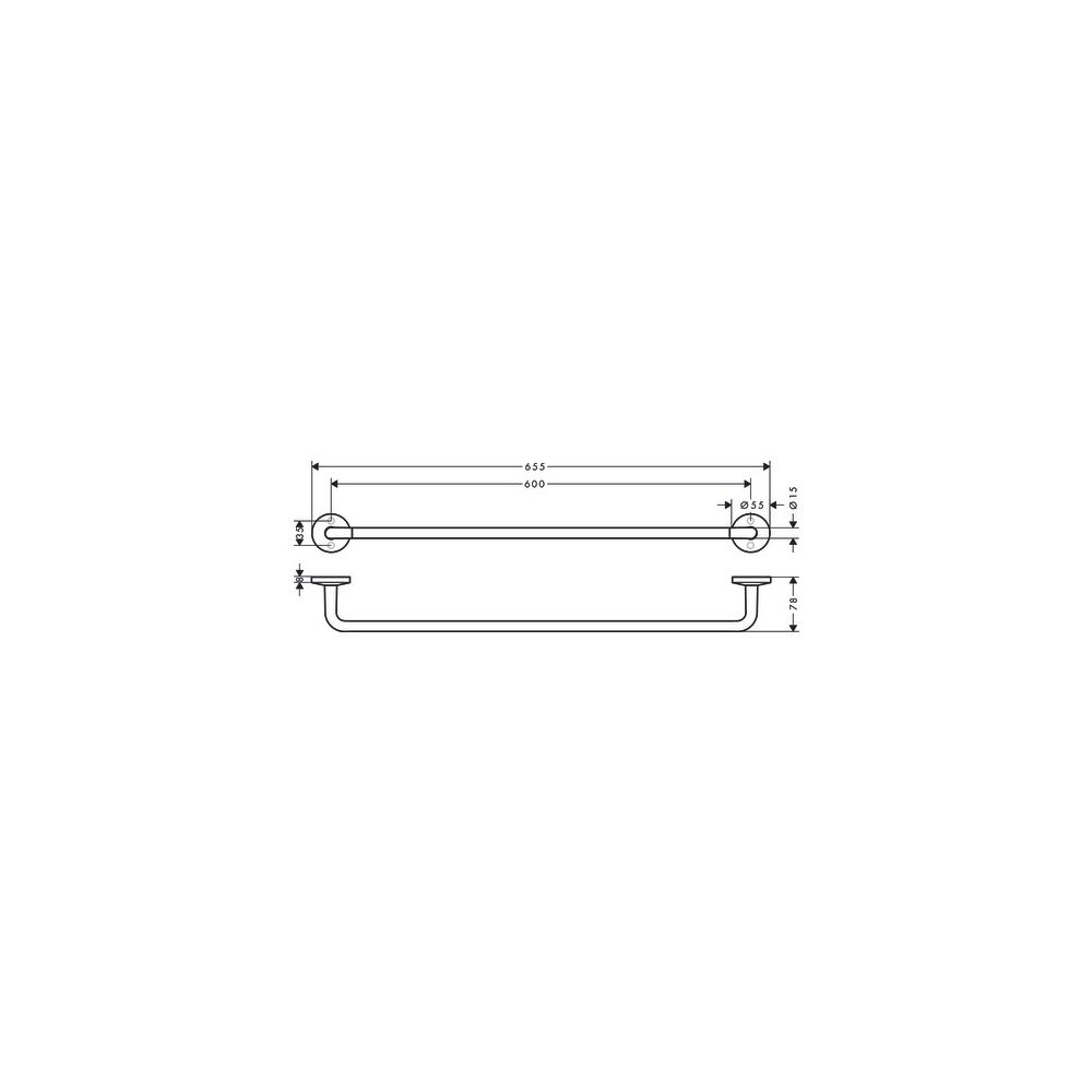 Hansgrohe AXOR Universal Circular Badetuchhalter 655mm, 600mm Bohrabstand, Metall, ... HANSGROHE-42860330 4059625387856 (Abb. 3)