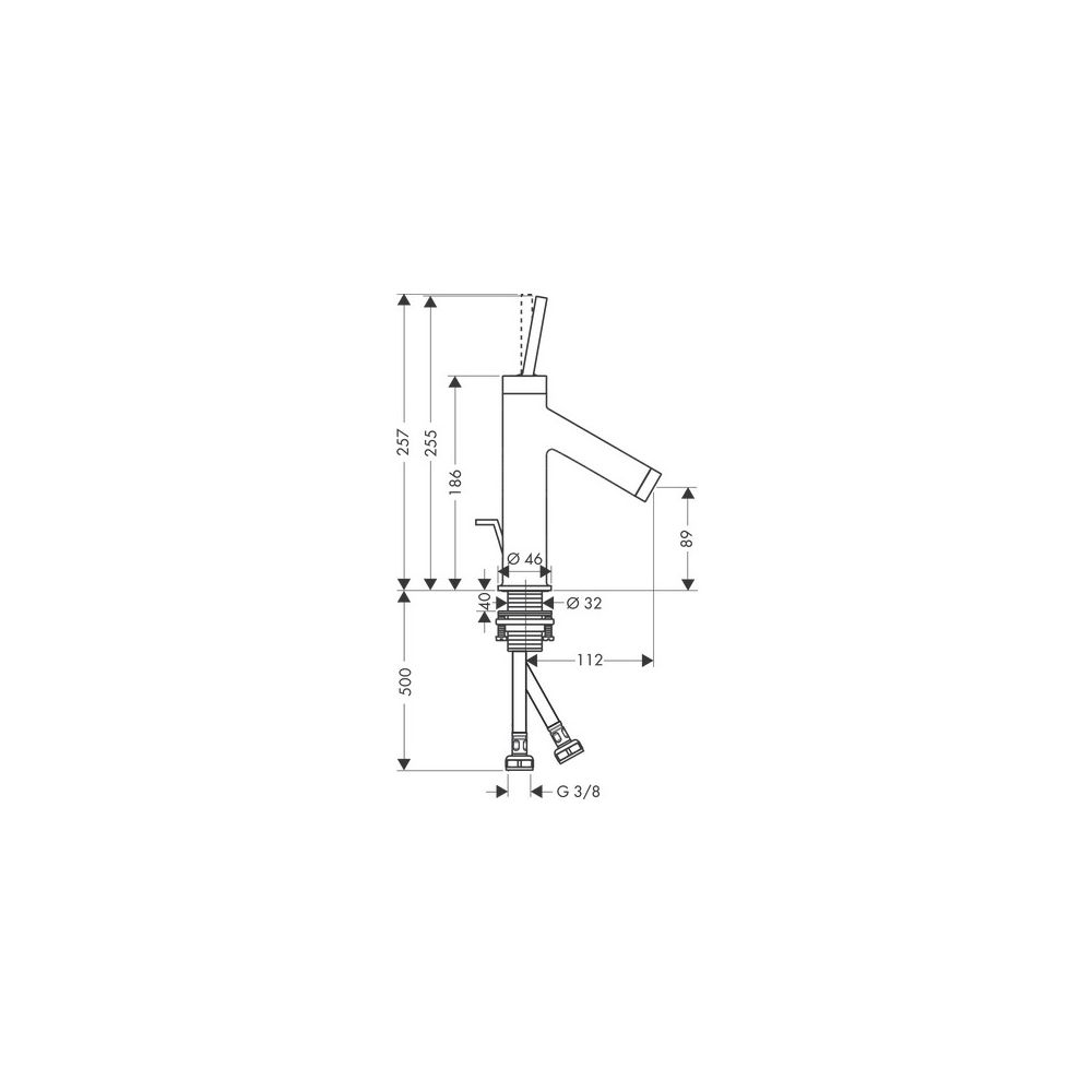 Hansgrohe AXOR Starck Einhebel-Waschtischmischer 90mm, 5l/min, Pin-Griff, Zugstange... HANSGROHE-10111800 4011097853338 (Abb. 4)