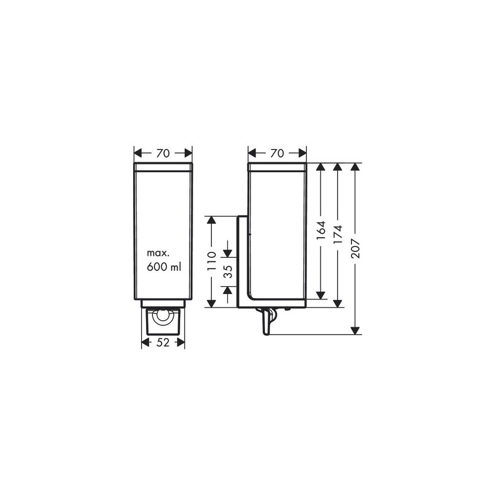 Hansgrohe AXOR Universal Rectangular Lotionspender, 600ml, 0,5ml Dosiermenge , Brus... HANSGROHE-42610950 4059625421826 (Abb. 3)