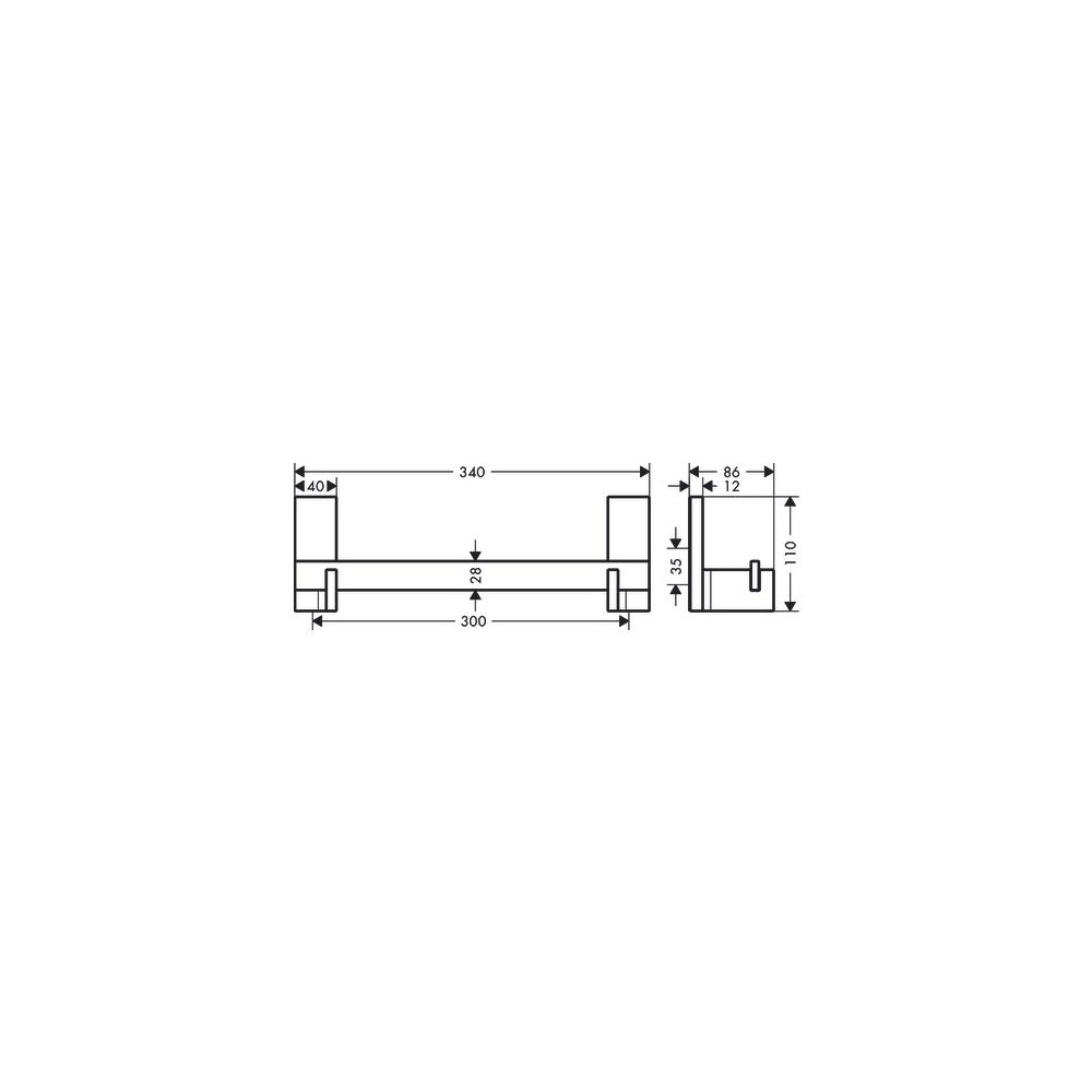 Hansgrohe AXOR Universal Rectangular Haltestange 340mm, 300mm Bohrabstand, Mattschw... HANSGROHE-42613670 4059625422724 (Abb. 3)