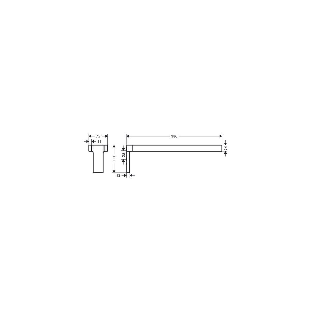 Hansgrohe AXOR Universal Rectangular Handtuchhalter zweiarmig, 381mm, Metall, Brush... HANSGROHE-42622140 4059625422625 (Abb. 3)