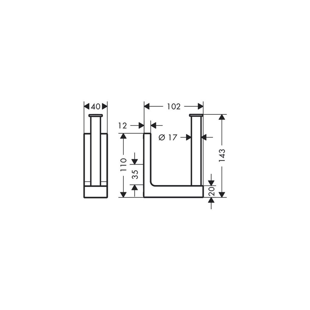 Hansgrohe AXOR Universal Rectangular Ersatzpapierrollenhalter, 143x102mm, Metall, M... HANSGROHE-42654670 4059625423530 (Abb. 3)