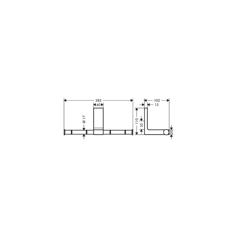 Hansgrohe AXOR Universal Rectangular Toilettenpapierhalter doppelt, 110x102mm, Meta... HANSGROHE-42657330 4059625424056 (Abb. 3)
