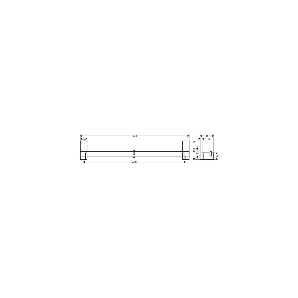Hansgrohe AXOR Universal Rectangular Badetuchhalter 640mm, 600mm Bohrabstand, Metal... HANSGROHE-42661820 4059625424728 (Abb. 3)