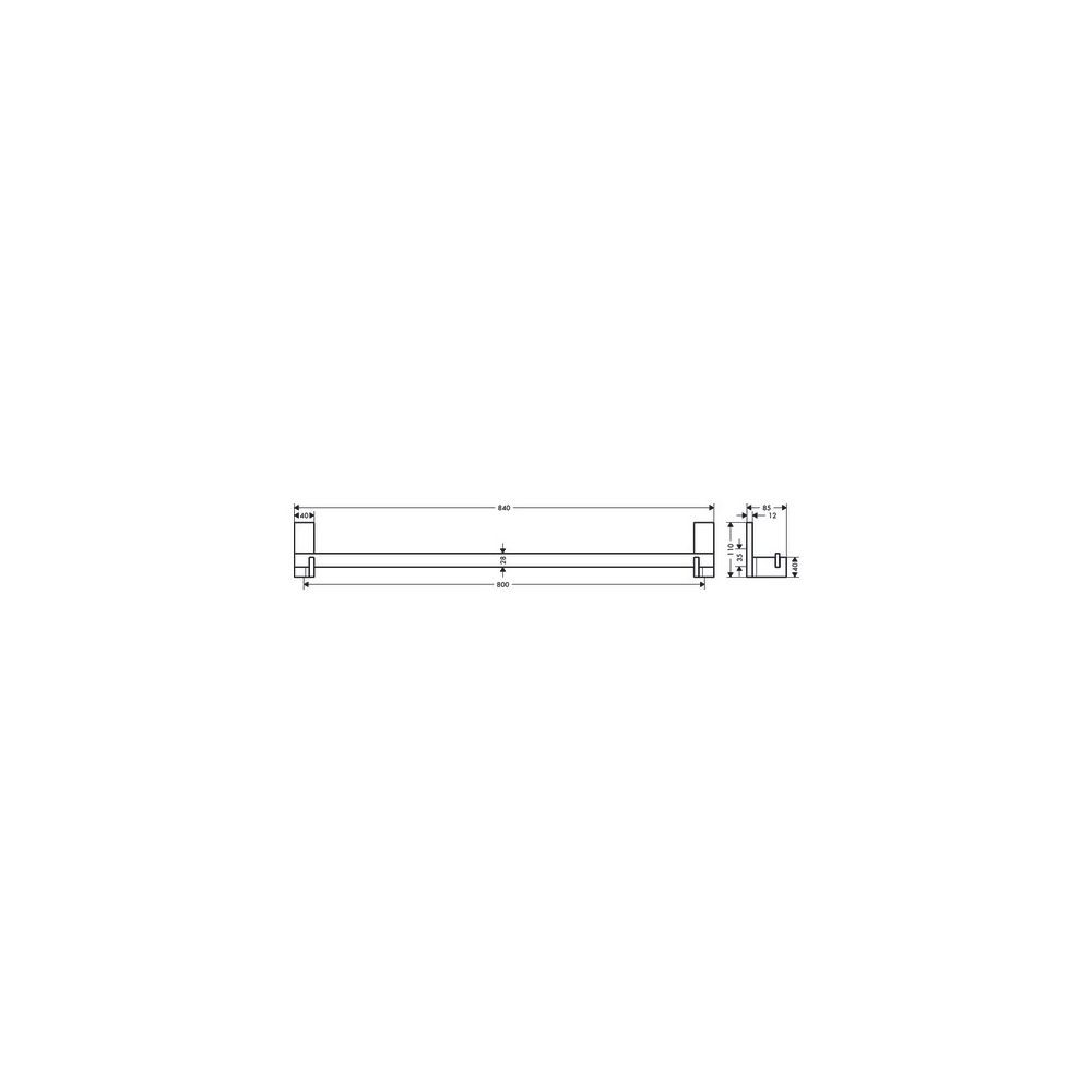 Hansgrohe AXOR Universal Rectangular Badetuchhalter 840mm, 800mm Bohrabstand, Metal... HANSGROHE-42683250 4059625424643 (Abb. 3)