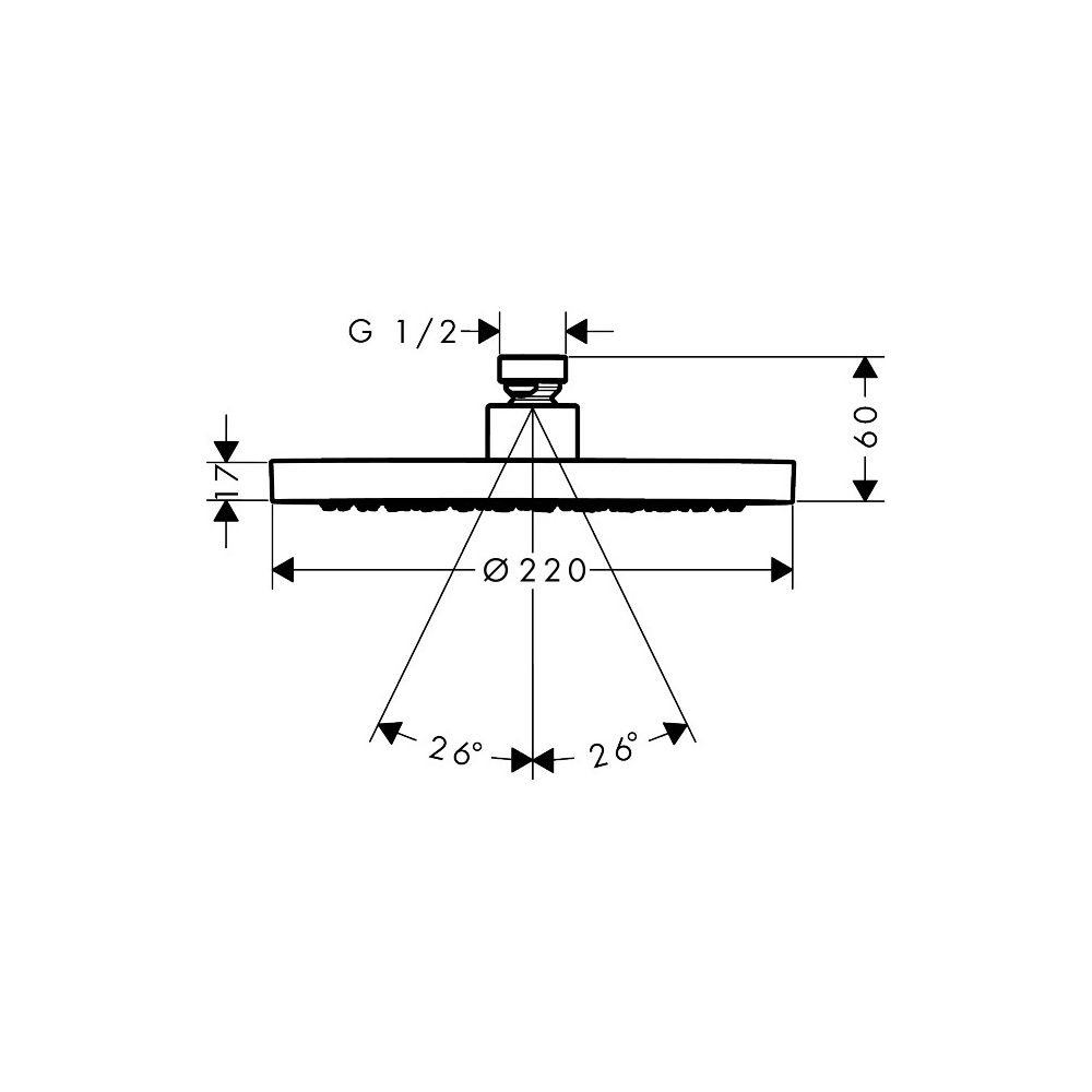 Hansgrohe AXOR ShowerSolutions Kopfbrause 220mm, 10,1l/min, 1jet, Brushed Black Ch... HANSGROHE-35382340 4059625414767 (Abb. 12)