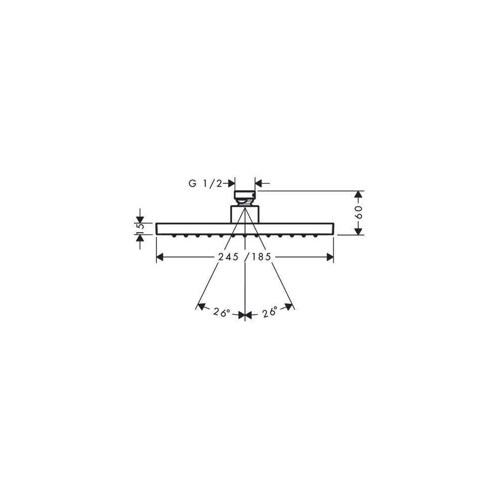Hansgrohe AXOR ShowerSolutions Kopfbrause, 5,2l/min, 245x185mm, 1jet, EcoSmartPlus... HANSGROHE-35387670 4059625415214 (Abb. 13)