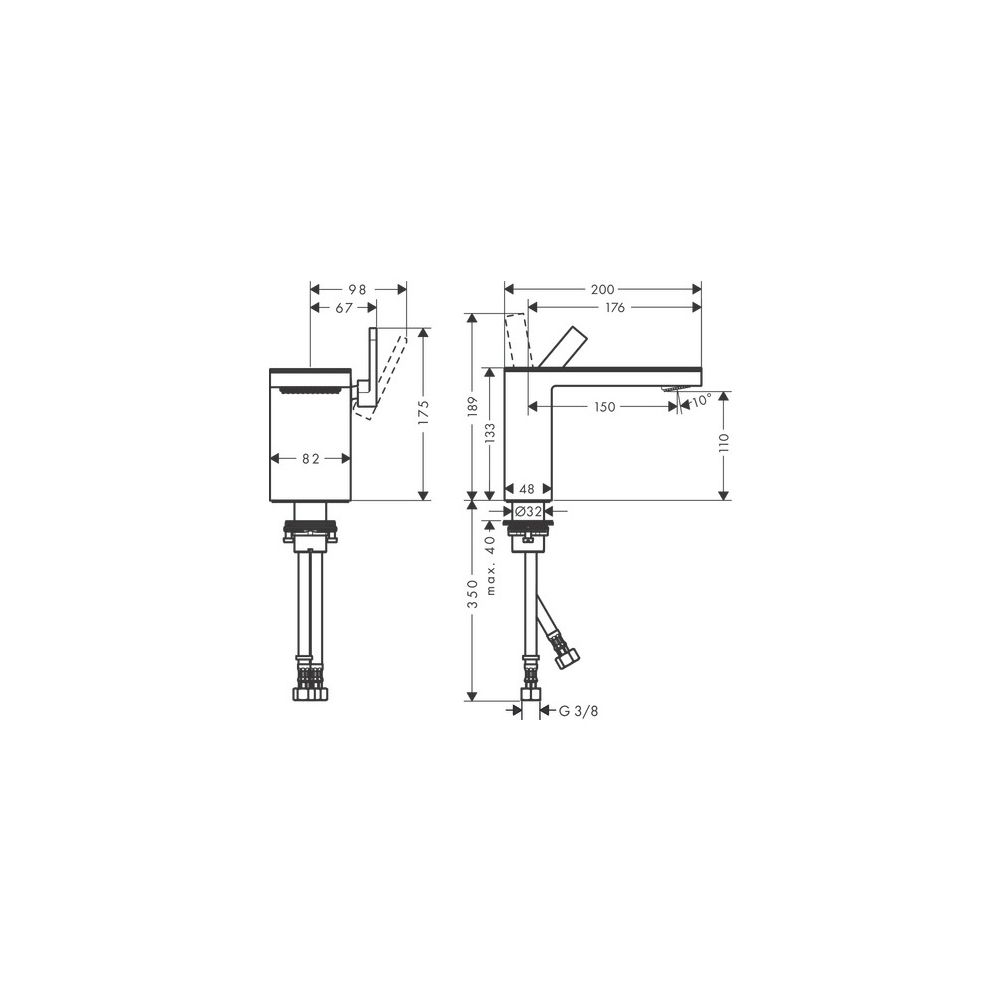 Hansgrohe AXOR MyEdition Einhebel-Waschtischmischer 110mm, 5l/min, Push-Open Ablauf... HANSGROHE-47032670 4059625450864 (Abb. 2)