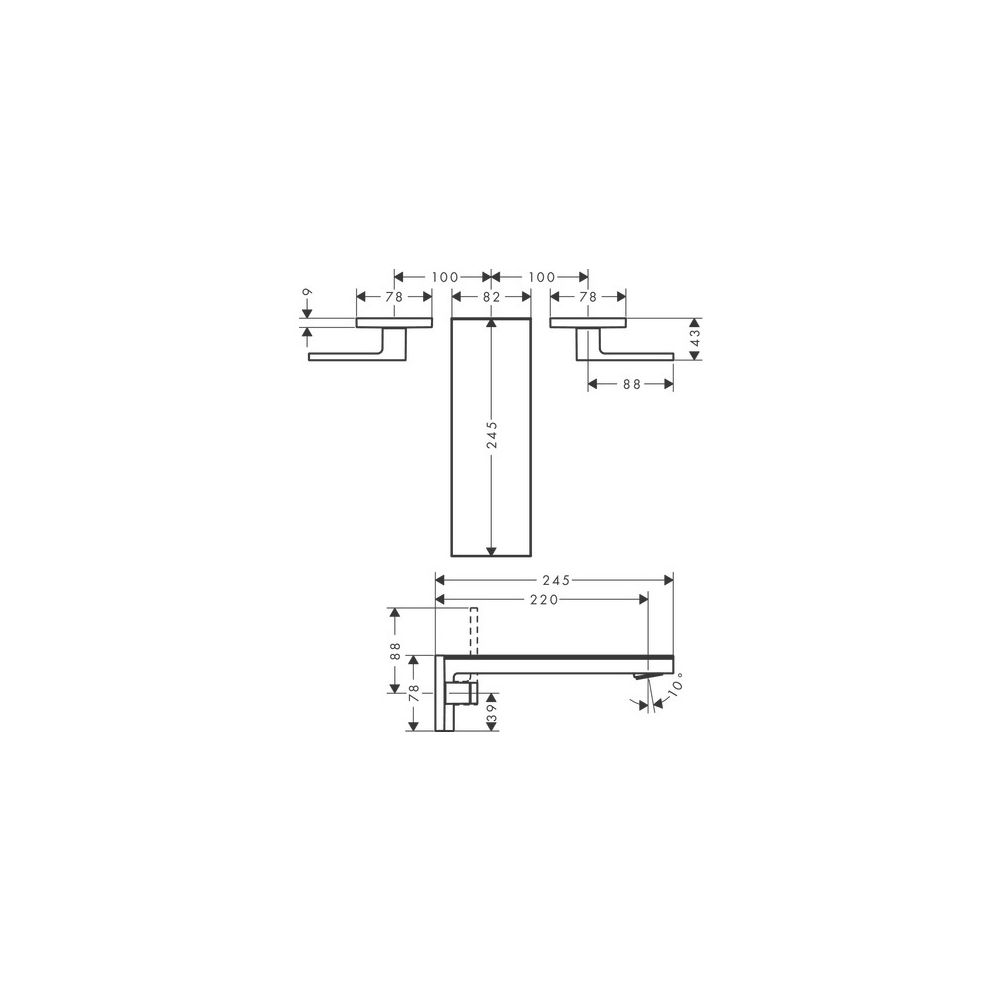 Hansgrohe AXOR MyEdition 3-Loch Waschtischarmatur Unterputz, 5l/min, für Wandmontag... HANSGROHE-47080600 4059625450512 (Abb. 4)