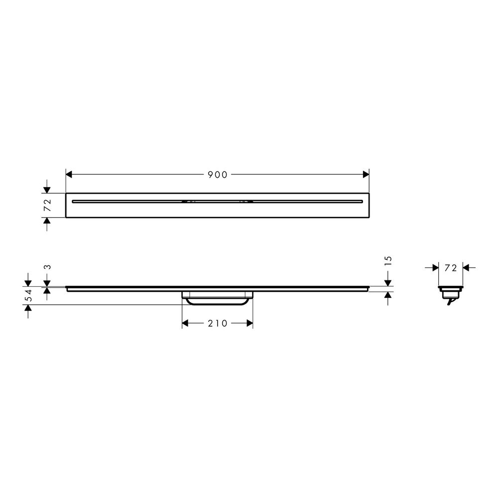 Hansgrohe AXOR Drain Fertigset Duschrinne 900mm, 53l/min, Brushed Gold Optic... HANSGROHE-42522250 4059625495995 (Abb. 4)