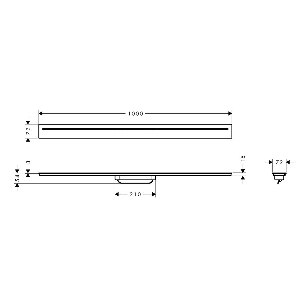 Hansgrohe AXOR Drain Fertigset Duschrinne 1000mm, 53l/min, Mattschwarz... HANSGROHE-42523670 4059625480540 (Abb. 4)