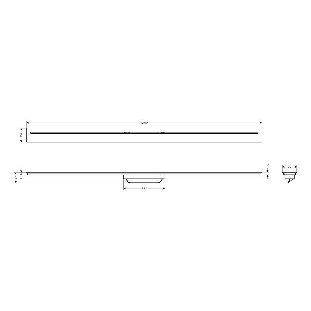 Hansgrohe AXOR Drain Fertigset Duschrinne 1200mm, 53l/min, Polished Black Chrome... HANSGROHE-42524330 4059625496435 (Abb. 4)