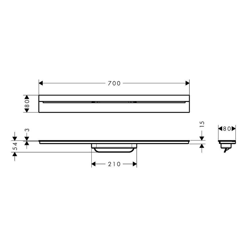 Hansgrohe AXOR Drain Fertigset Duschrinne 700mm zur Wandmontage, 55l/min, Brushed B... HANSGROHE-42525340 4059625481172 (Abb. 4)