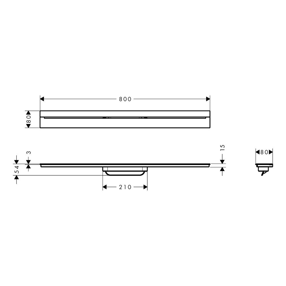 Hansgrohe AXOR Drain Fertigset Duschrinne 800mm zur Wandmontage, 55l/min, Polished ... HANSGROHE-42526330 4059625496558 (Abb. 7)