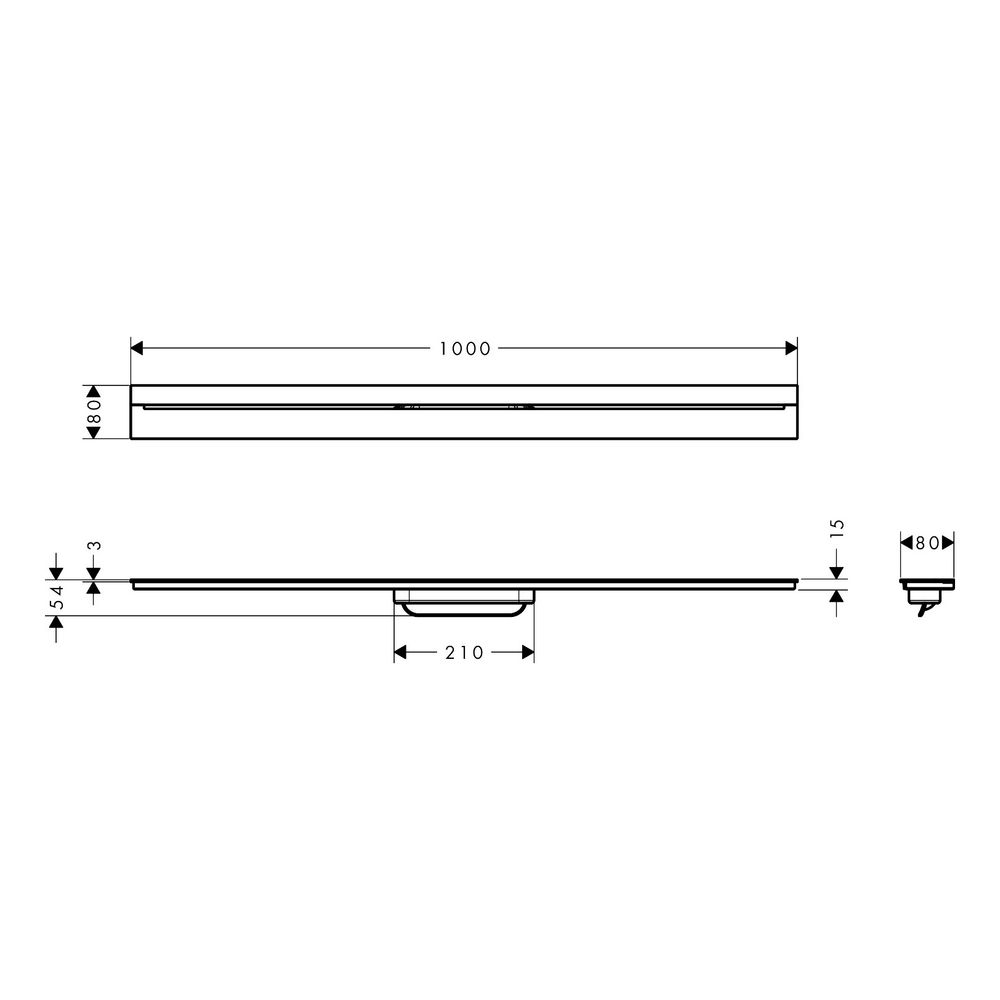 Hansgrohe AXOR Drain Fertigset Duschrinne 1000mm zur Wandmontage, 55l/min, Mattschw... HANSGROHE-42528670 4059625481561 (Abb. 4)