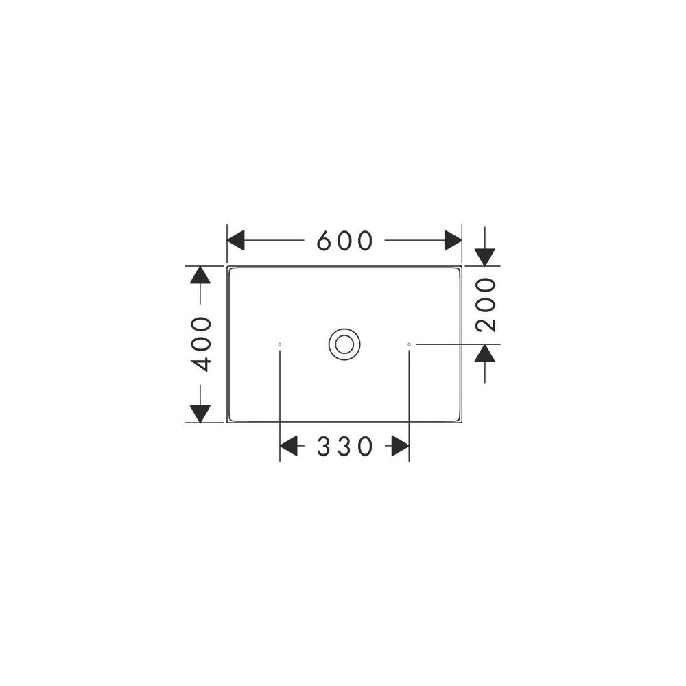 Hansgrohe AXOR Aufsatzwaschtisch Suite Quadratisch, 600x95x400mm, ohne Hahnloch, Üb... HANSGROHE-42004820 4059625503188 (Abb. 2)