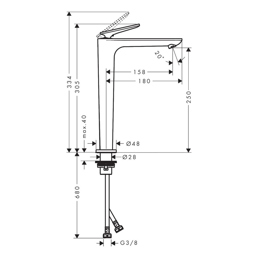 Hansgrohe AXOR Citterio C Einhebel-Waschtischmischer 250mm, Standmon, CoolStart, Ab... HANSGROHE-49050140 4059625558713 (Abb. 2)