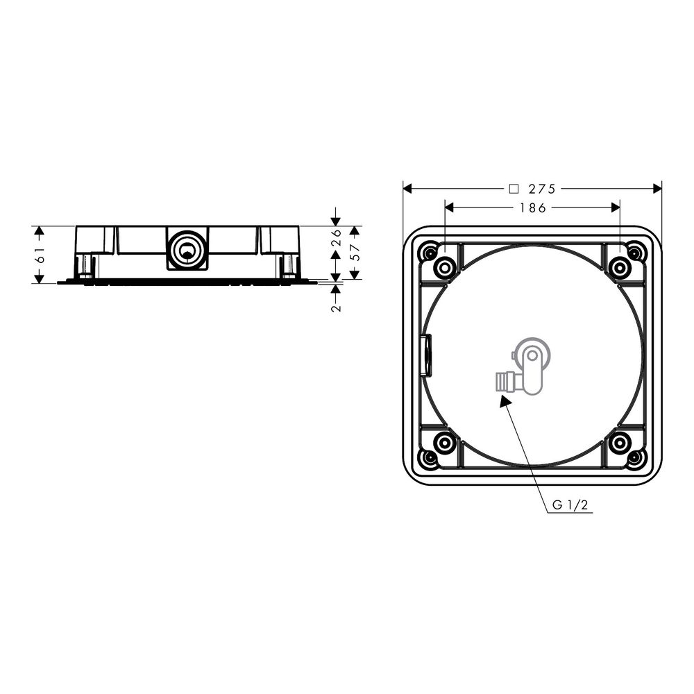 Hansgrohe AXOR Citterio C Kopfbrause 270x270mm, 1jet, PowderRain Deckenintegriert, ... HANSGROHE-28814670 4059625796245 (Abb. 2)