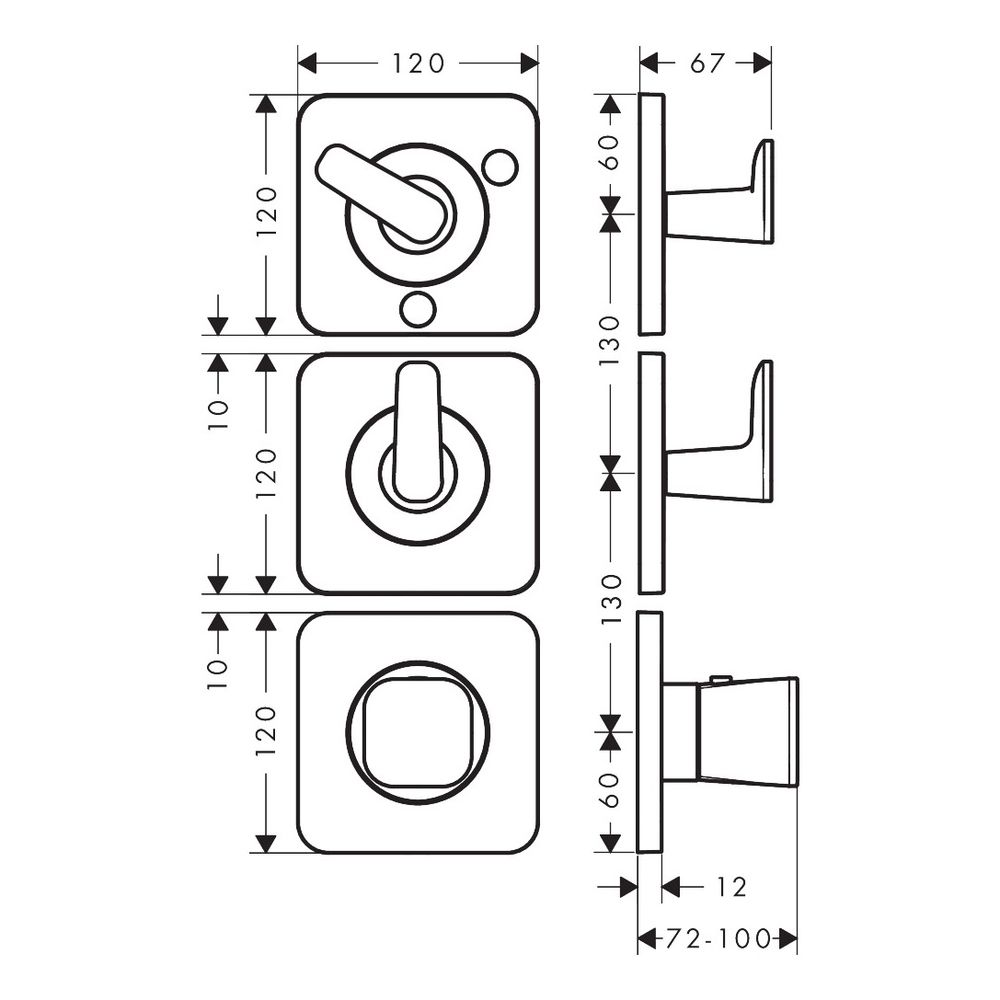 Hansgrohe AXOR Citterio C Thermostatmodul 380x120mm, UP DN 20, Platte für 3 Verbrau... HANSGROHE-49710340 4059625560044 (Abb. 2)