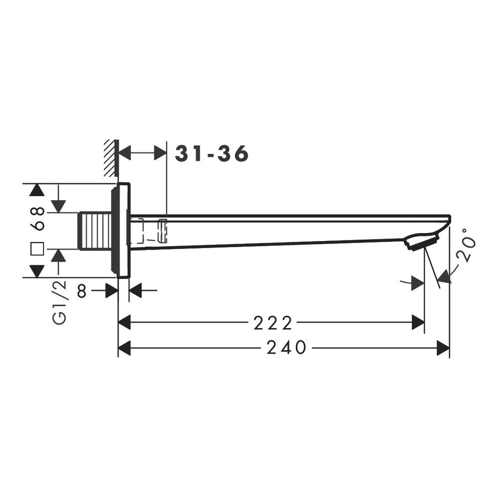 Hansgrohe AXOR Citterio C Wanneneinlauf, 222mm, 24,5l/min, DN 15, Normalstrahl, Bru... HANSGROHE-49410950 4059625572917 (Abb. 2)