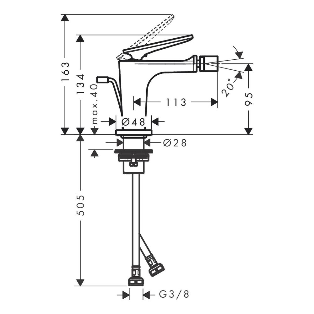 Hansgrohe AXOR Einhebel-Bidetmischer Citterio C Standmontage, Zugstangen-Ablaufgarn... HANSGROHE-49211820 4059625559345 (Abb. 2)