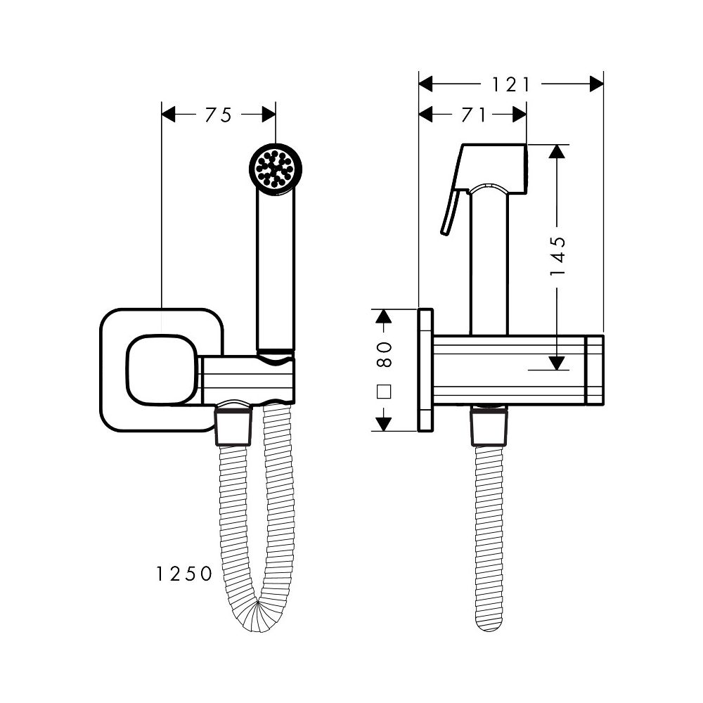 Hansgrohe AXOR Bidette Showers Handbrause 1jet softsquare für MW, Brausehalter, Bra... HANSGROHE-29243820 4059625756744 (Abb. 2)