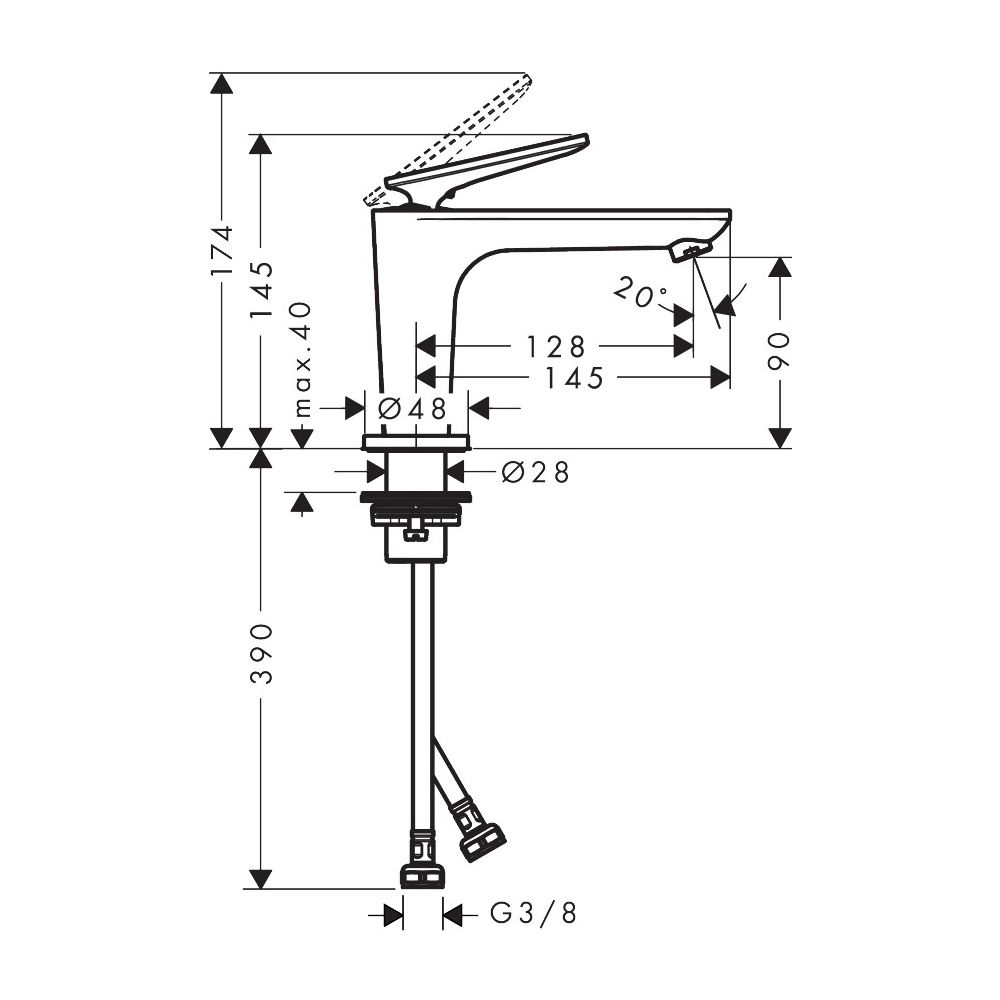 Hansgrohe AXOR Citterio C Einhebel-Waschtischmischer 90mm, CoolStart für Handwaschb... HANSGROHE-49021340 4059625558591 (Abb. 3)