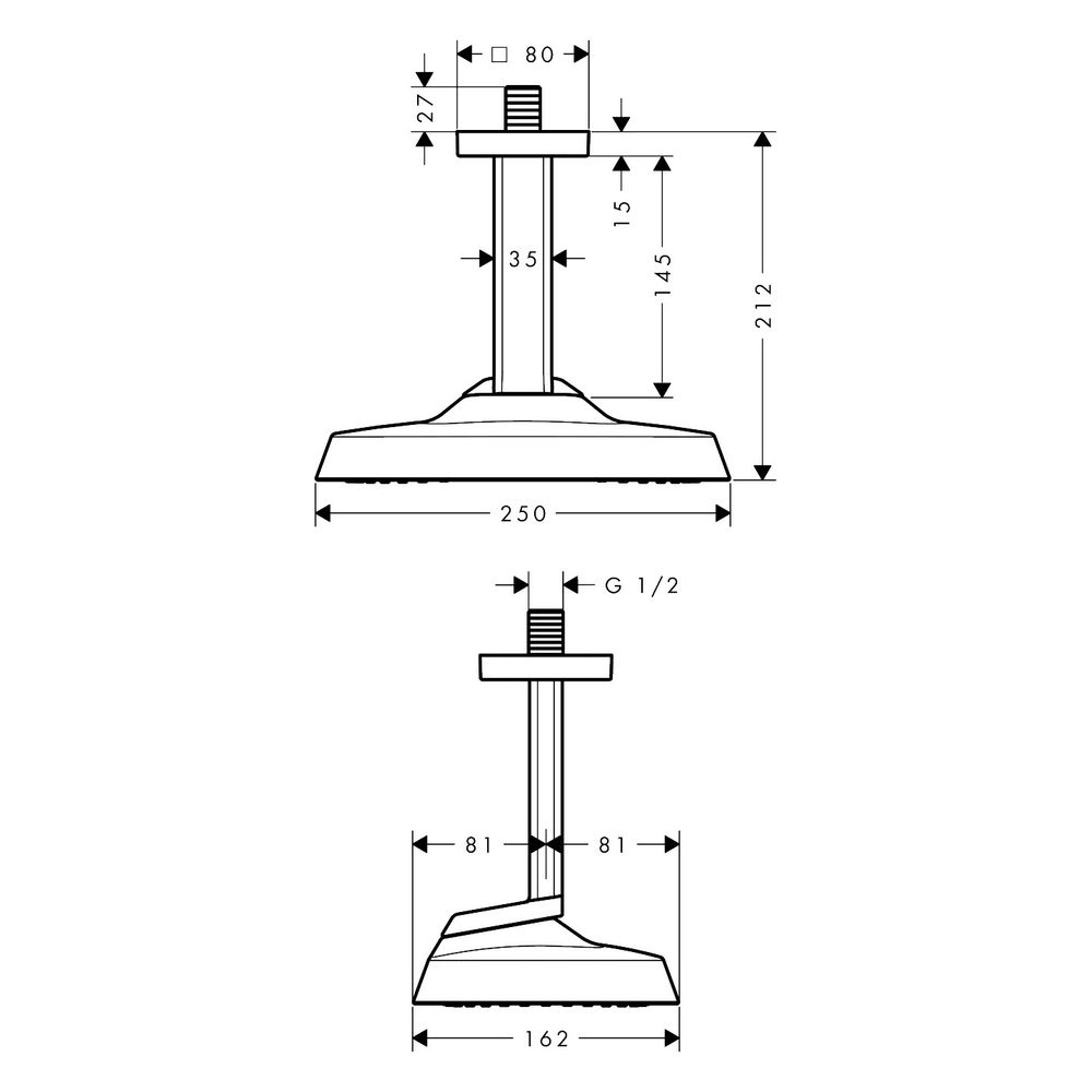 Hansgrohe AXOR ShowerSphere Kopfbrause, 6l/min, 250x160mm, 1jet, EcoSmartPlus, Deck... HANSGROHE-39771820 4059625627884 (Abb. 2)