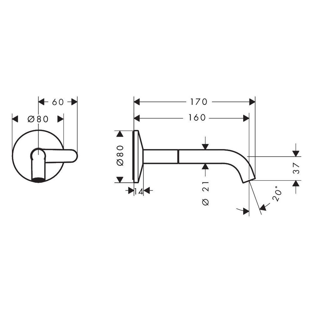 Hansgrohe AXOR One Waschtischmischer Unterputz für Wandmontage Select, Auslauf 160m... HANSGROHE-48180800 4059625746622 (Abb. 2)