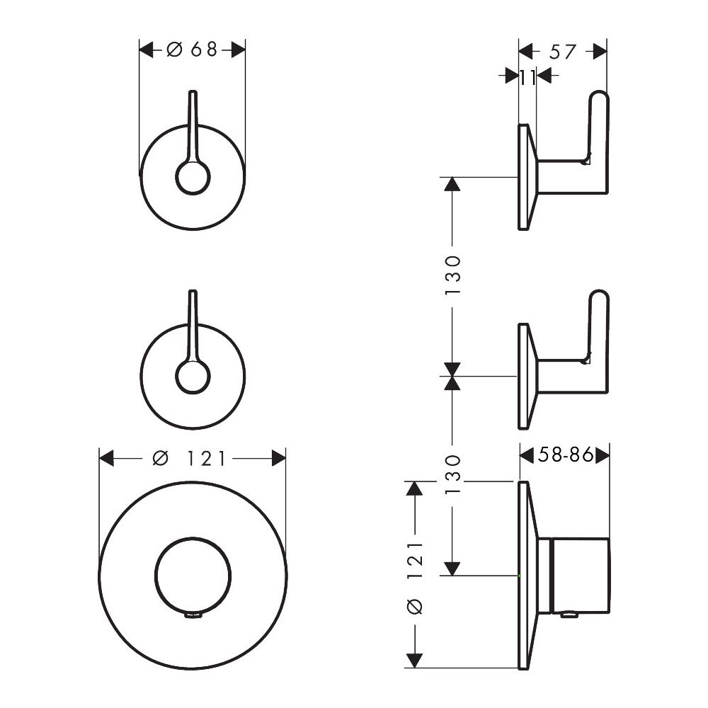 Hansgrohe AXOR One Thermostatmodul Unterputz, DN 20, für 2 Verbraucher, Hebelgriff,... HANSGROHE-48722250 4059625745816 (Abb. 2)