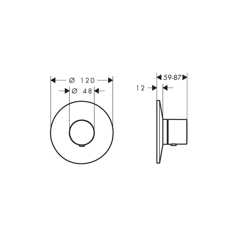 Hansgrohe AXOR One Thermostat, 59l/min, DN 20, Unterputz, Mattschwarz... HANSGROHE-48711670 4059625752838 (Abb. 2)