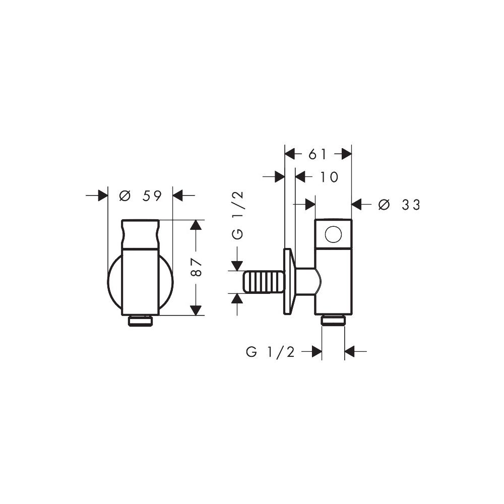 Hansgrohe AXOR One Wandanschluss Stop, Absperrventil, G1/2", 21,8l/min, Brushed Bra... HANSGROHE-48781950 4059625753507 (Abb. 2)
