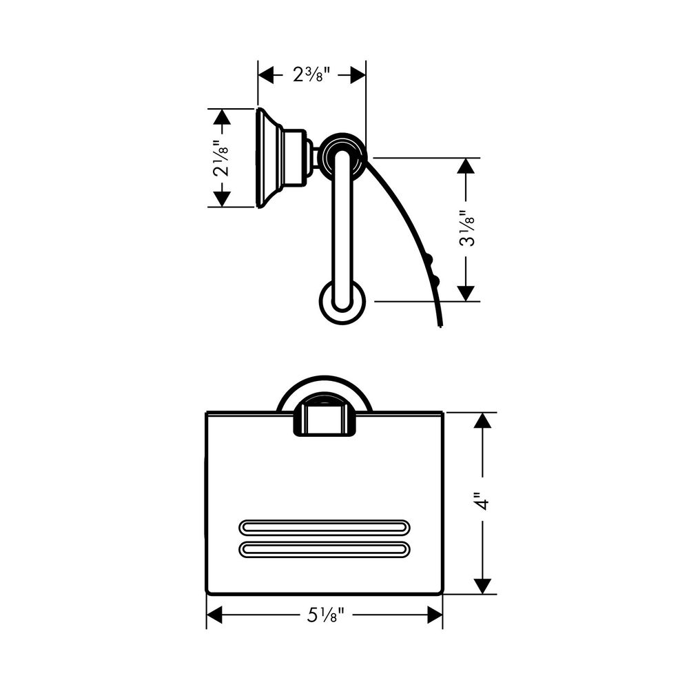 Hansgrohe AXOR Montreux Toilettenpapierhalter, Deckel, 158x106mm, Bohrabstand 35mm,... HANSGROHE-42036820 4011097516370 (Abb. 5)