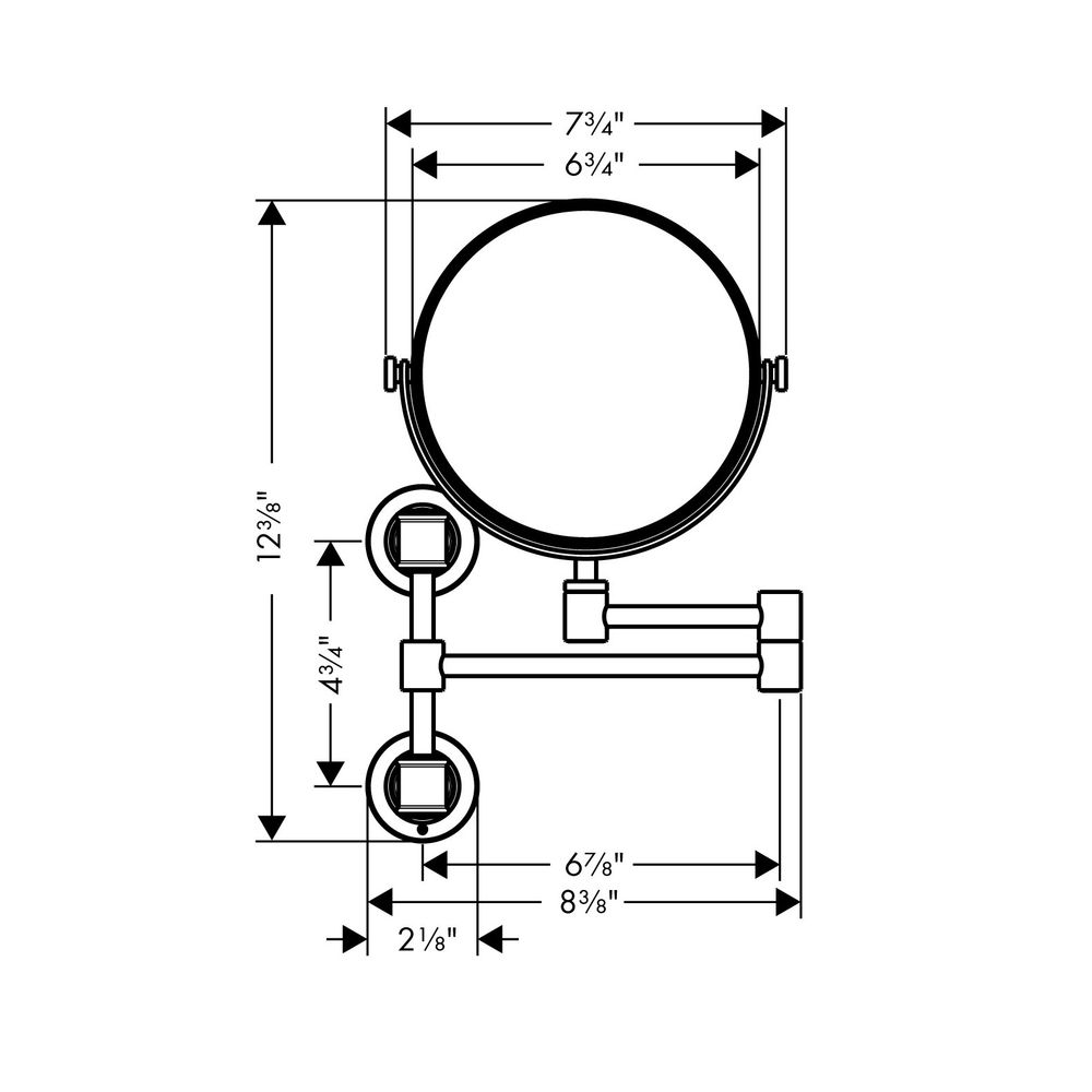 Hansgrohe AXOR Montreux Rasierspiegel, 213x314x66mm, Glas/Metall, Polished Nickel... HANSGROHE-42090830 4011097516547 (Abb. 3)