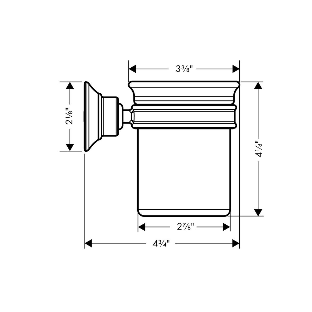 Hansgrohe AXOR Montreux Zahnputzbecher, Wandmontage, Metall/Porzellan, 106x87x121mm... HANSGROHE-42134140 4011097940243 (Abb. 4)