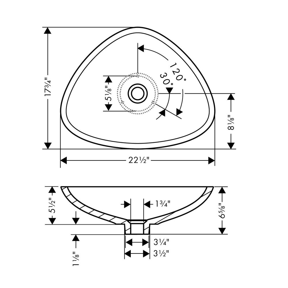 Hansgrohe Waschschüssel AXOR Massaud, Aufsatz, 144x450x570mm, Mineralguss, Weiß... HANSGROHE-42305000 4011097535319 (Abb. 5)