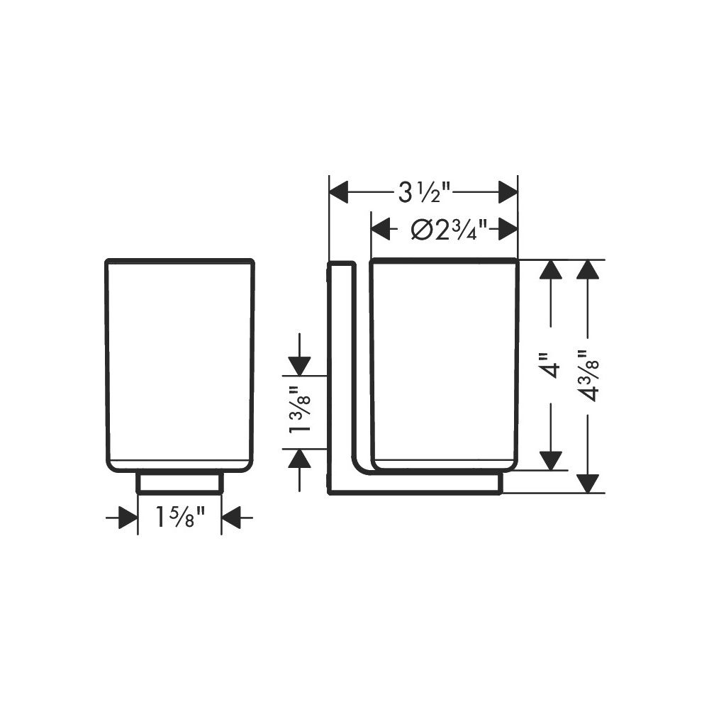 Hansgrohe AXOR Universal Rectangular Zahnputzbecher, 111x70x90mm, Metall/Glas, Matt... HANSGROHE-42604670 4059625422410 (Abb. 3)