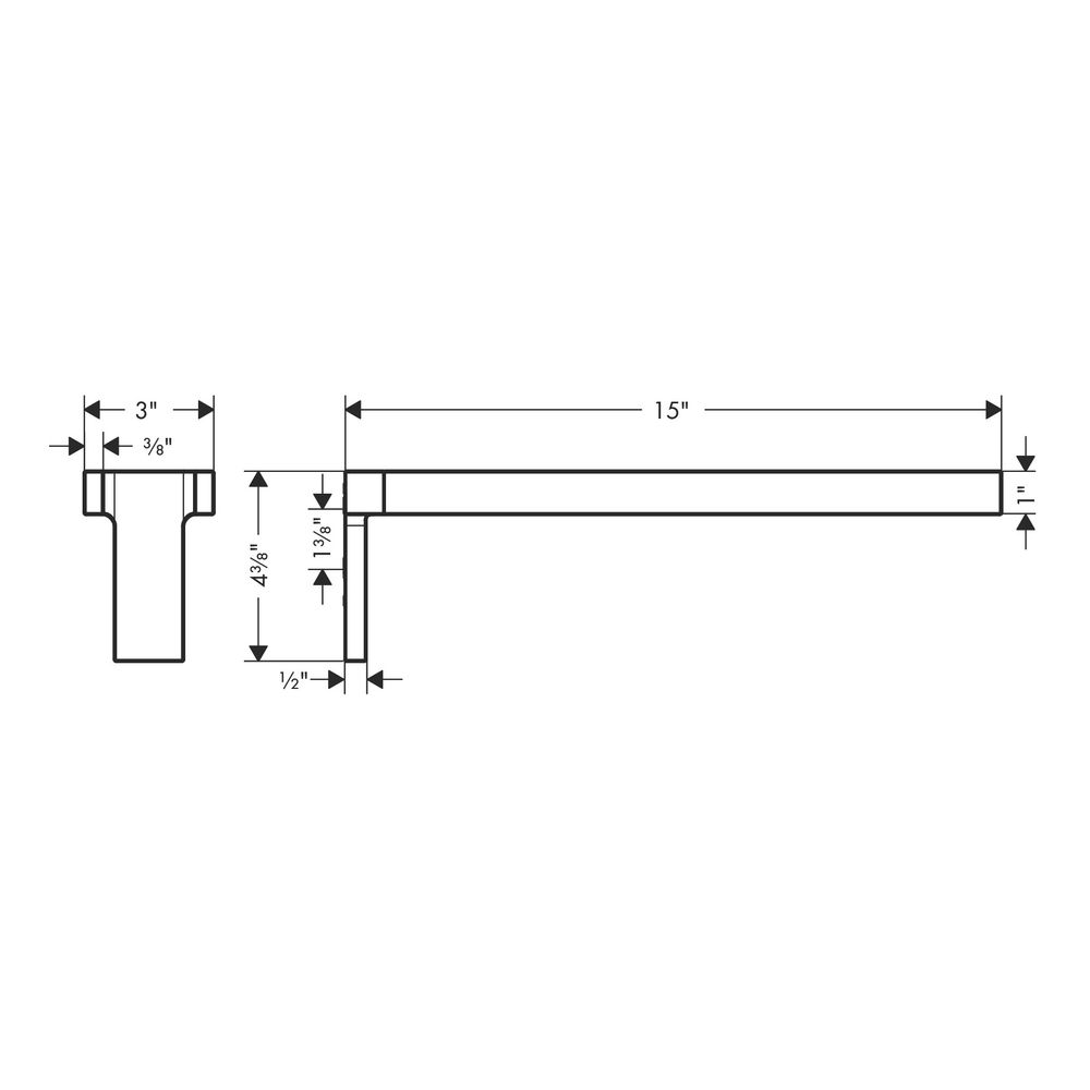 Hansgrohe AXOR Universal Rectangular Handtuchhalter zweiarmig, 381mm, Metall, Brush... HANSGROHE-42622140 4059625422625 (Abb. 4)