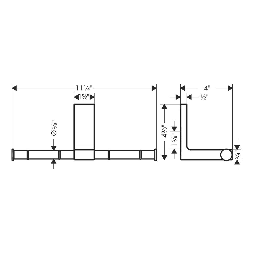 Hansgrohe AXOR Universal Rectangular Toilettenpapierhalter doppelt, 110x102mm, Meta... HANSGROHE-42657330 4059625424056 (Abb. 4)