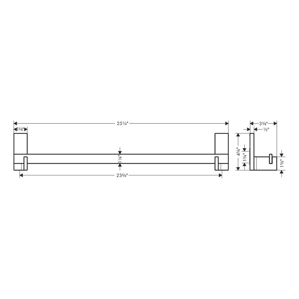 Hansgrohe AXOR Universal Rectangular Badetuchhalter 640mm, 600mm Bohrabstand, Metal... HANSGROHE-42661820 4059625424728 (Abb. 4)