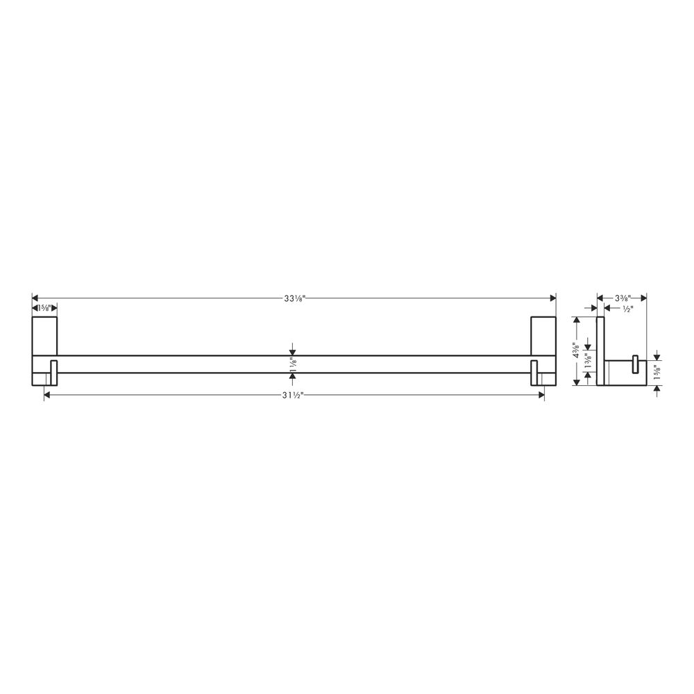 Hansgrohe AXOR Universal Rectangular Badetuchhalter 840mm, 800mm Bohrabstand, Metal... HANSGROHE-42683250 4059625424643 (Abb. 4)