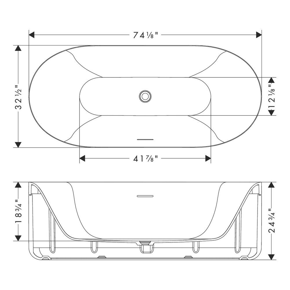 Hansgrohe AXOR freistehende Badewanne Suite, 1884x631x827mm, Ablaufgarnitur, Polish... HANSGROHE-42005830 4059625503393 (Abb. 3)