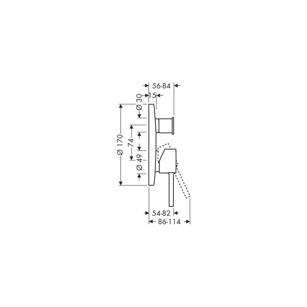 Hansgrohe AXOR Starck Einhebel-Wannenmischer Unterputz, 29l/min, Pin-Griff, Polishe... HANSGROHE-10416990 4011097859163 (Abb. 2)