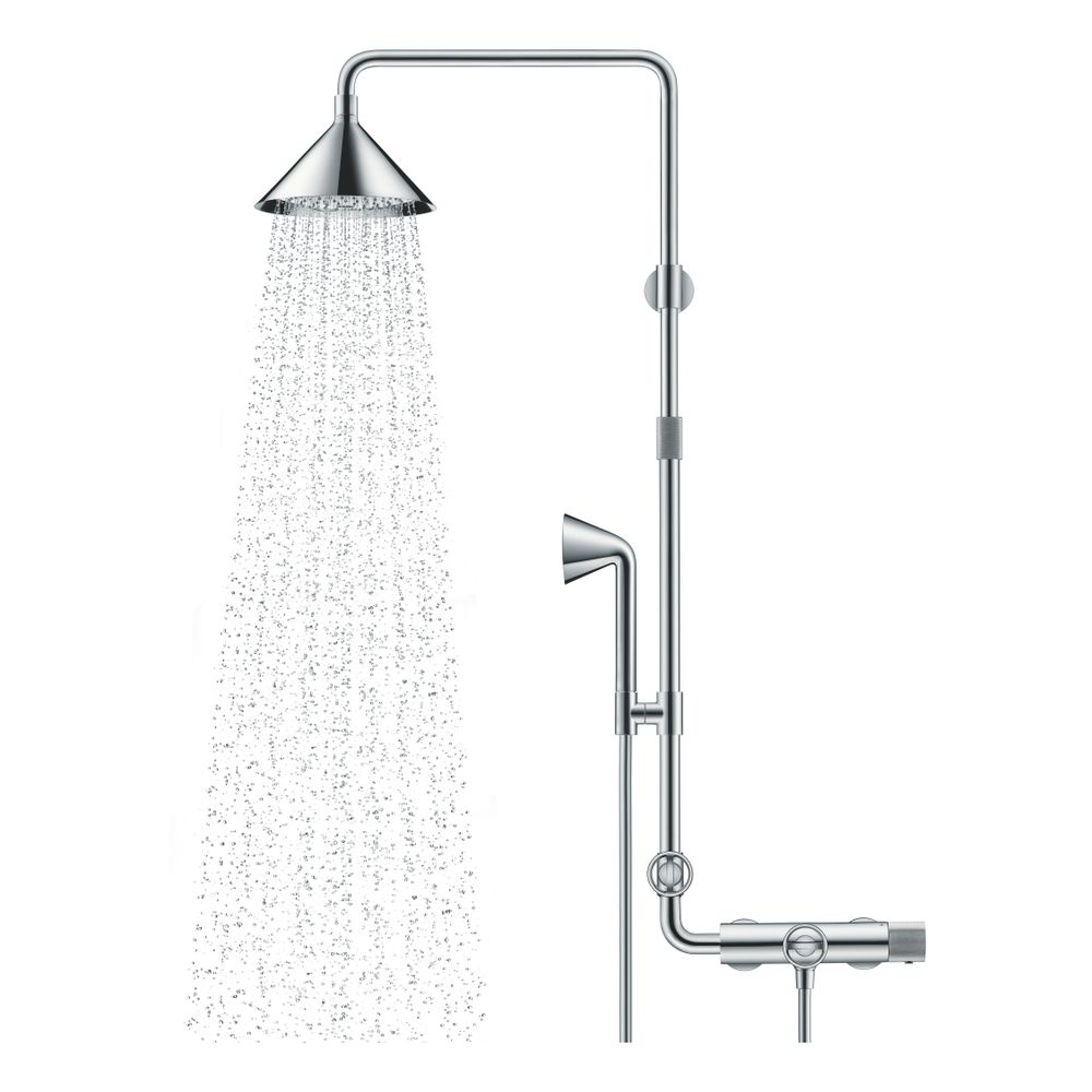 Hansgrohe AXOR Showers/Front Showerpipe, Thermostat, Kopfbrause 240mm, 21l/min, 2je... HANSGROHE-26020000 4011097726045 (Abb. 2)